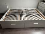 Te koop: Ikea tweepersoonsbed 140x200, Ophalen, Wit, Tweepersoons, 140 cm