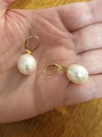 Goud 14 karaat oorbellen met parel, Sieraden, Tassen en Uiterlijk, Antieke sieraden, Verzenden, Goud