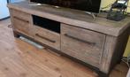 Industrieel TV-meubel zwart staal & hout – massief hoge kwal, Ophalen, 100 tot 150 cm, Zo goed als nieuw, Minder dan 100 cm
