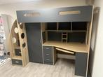 Lolo hoogslaper met bureau en kast - 90x200 - Antraciet, Huis en Inrichting