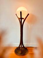Zeldzame Rotan Maanlamp, Huis en Inrichting, Lampen | Vloerlampen, Minder dan 100 cm, Ophalen of Verzenden, Zo goed als nieuw