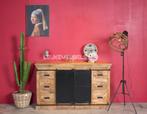 Mangohouten dressoir Emma, leverbaar in meerdere maten., 150 tot 200 cm, Nieuw, Ophalen of Verzenden, Metaal