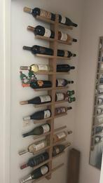 Wijnrek aan wand, echt hout, Ophalen, 15 tot 25 flessen, Zo goed als nieuw, 75 cm of meer