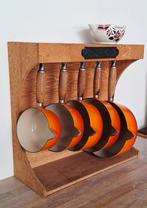 Le Creuset Vintage Pannenrek met 5 Steelpannen, Gebruikt, Ophalen of Verzenden, Koekenpan of Braadpan, Gietijzer