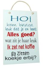 Tekstbord Hoi met ophangkoord, Ophalen of Verzenden, Nieuw