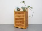 Vintage ladekast | Rotan | Manou | 5 lades, Huis en Inrichting, Ophalen, Overige materialen, 5 laden of meer, .