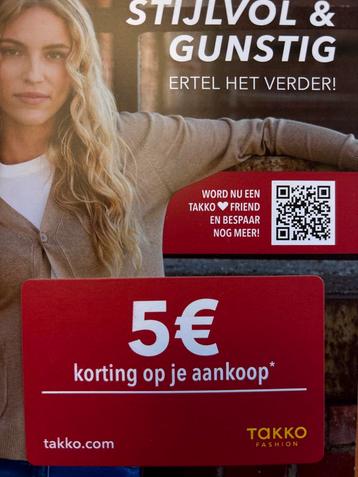 Takko kortingskaart— gratis— beschikbaar voor biedingen