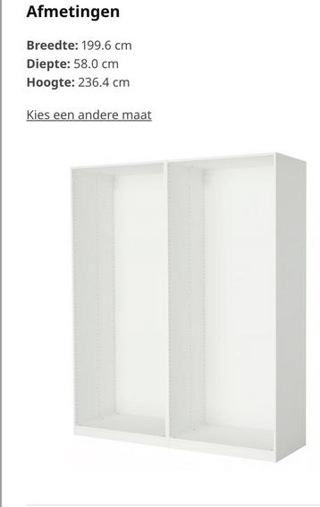IKEA Pax Kast Basiselement Wit - 2 stuks van 100x60x236 cm - afbeelding 2