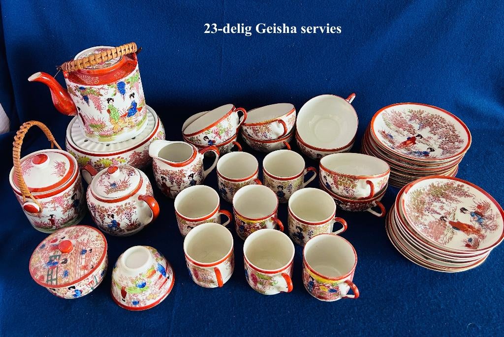 Geisha servies 23 delig Geishaware Japans Oosters Vintage, Ophalen