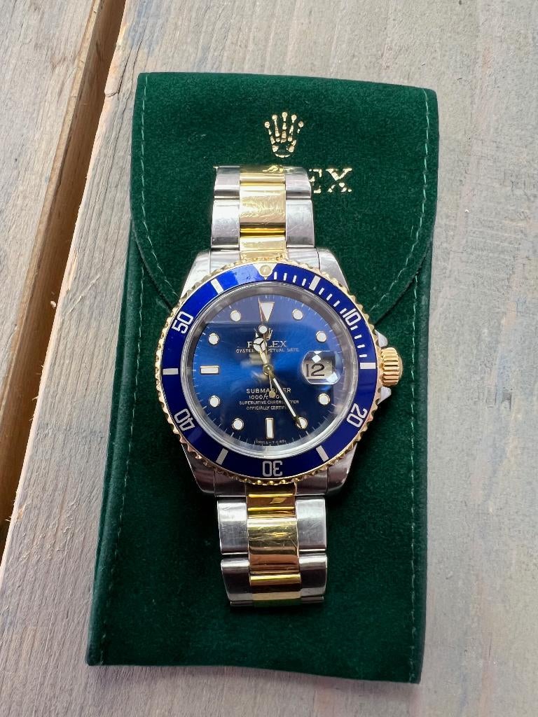 Rolex Submariner 16613 two-tone "bluesy", Sieraden, Tassen en Uiterlijk, Horloges | Heren, Ophalen, Gebruikt, Rolex, Polshorloge