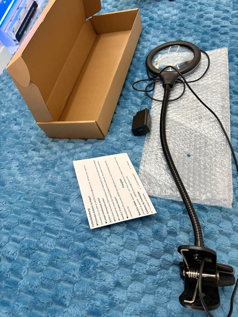 Loeplamp met klem en LED-verlichting, Ophalen of Verzenden, Zo goed als nieuw, Loeplamp