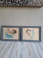 Vintage Bessie Pease Gutmann baby prints (Set van 2), Minder dan 50 cm, Oorspronkelijke maker, Ophalen of Verzenden, Minder dan 50 cm