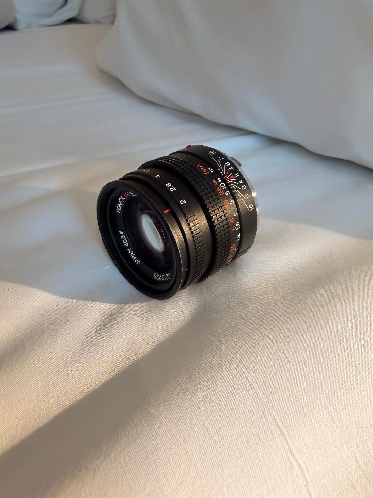 Konica M-Hexanon 50mm f/2 (Leica, M-mount, Hexar RF), Ophalen of Verzenden, Zo goed als nieuw, Standaardlens