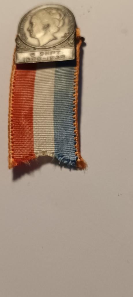 Koningin Wilhelmina Jubileum Medaille 1898-1938, Ophalen of Verzenden, Gebruikt