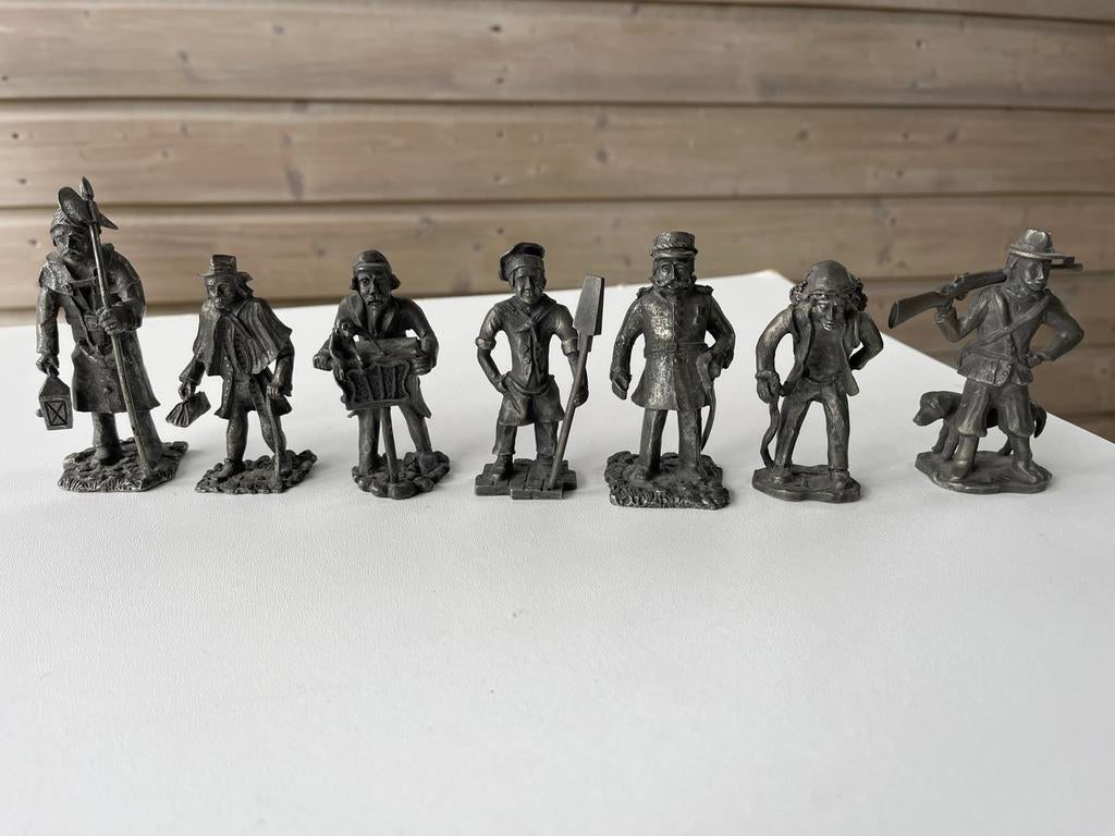 Daalderop Tinnen Beeldjes - 7 Stuks, Onbeschadigd, Ophalen of Verzenden
