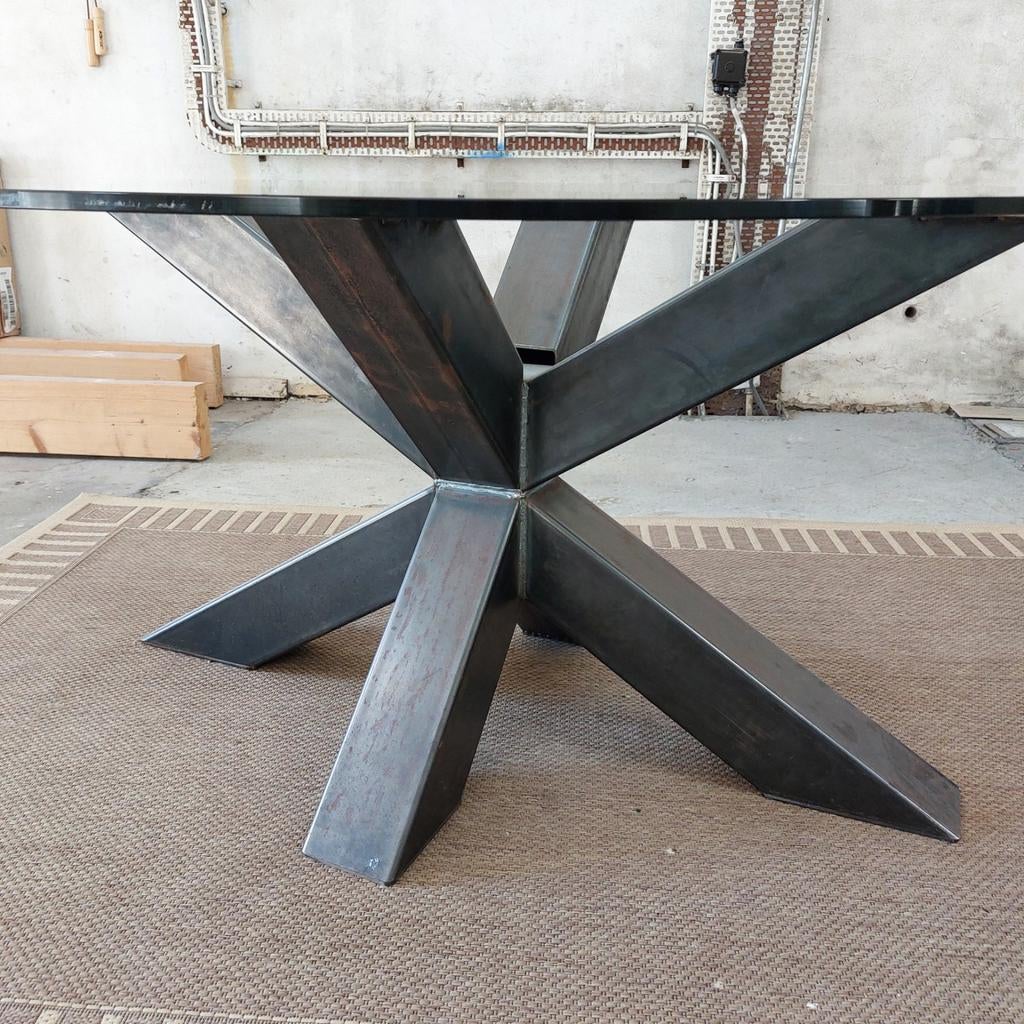 Robuuste stalen tafelpoot, Huis en Inrichting, Tafelonderdelen, Ophalen, Rond, 50 tot 100 cm, 50 tot 100 cm