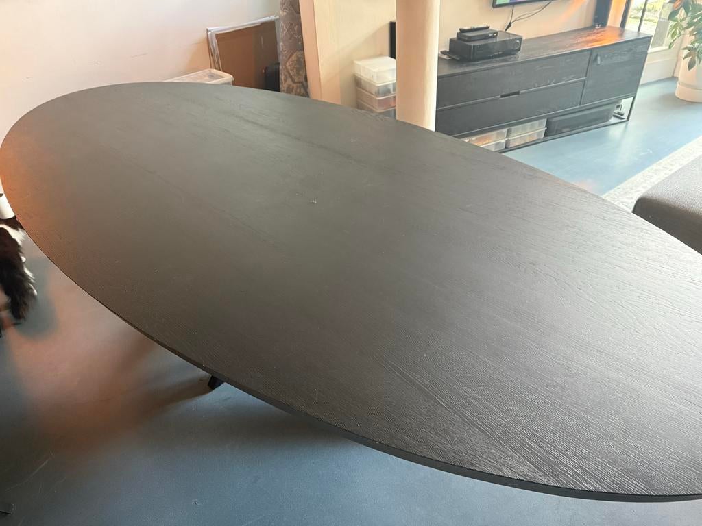 Ovale vergadertafel, Huis en Inrichting, Tafels | Eettafels, Gebruikt, 100 tot 150 cm, Eikenhout, 200 cm of meer