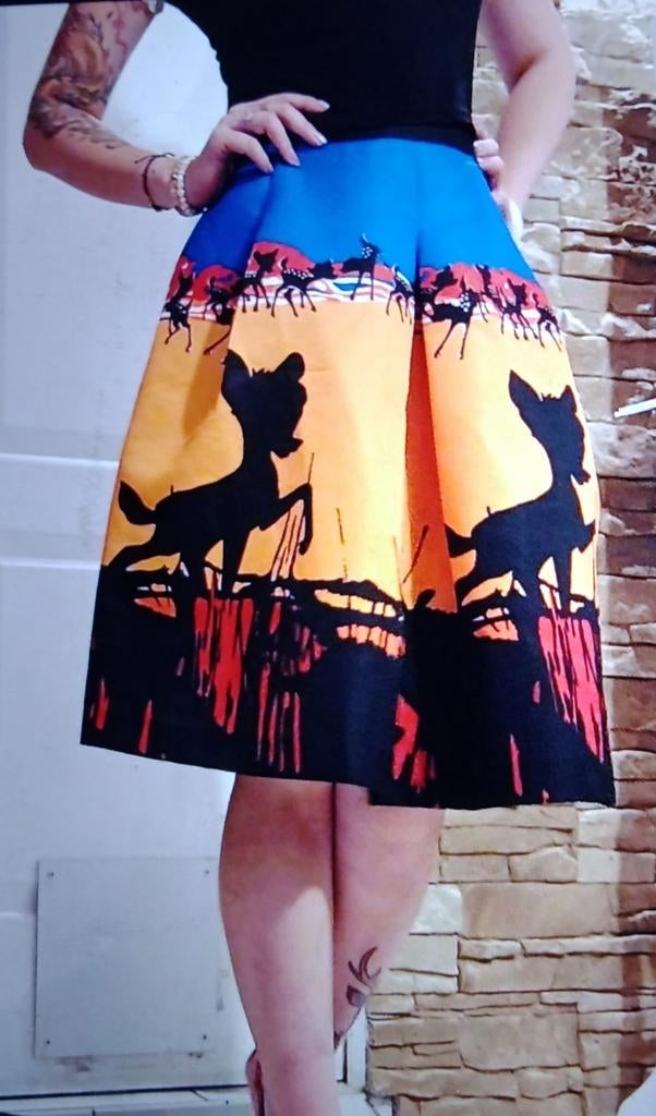 Prachtig rok met Bambi designers rok 38, Kleding | Dames, Ophalen of Verzenden, Zo goed als nieuw, Maat 38/40 (M), Onder de knie