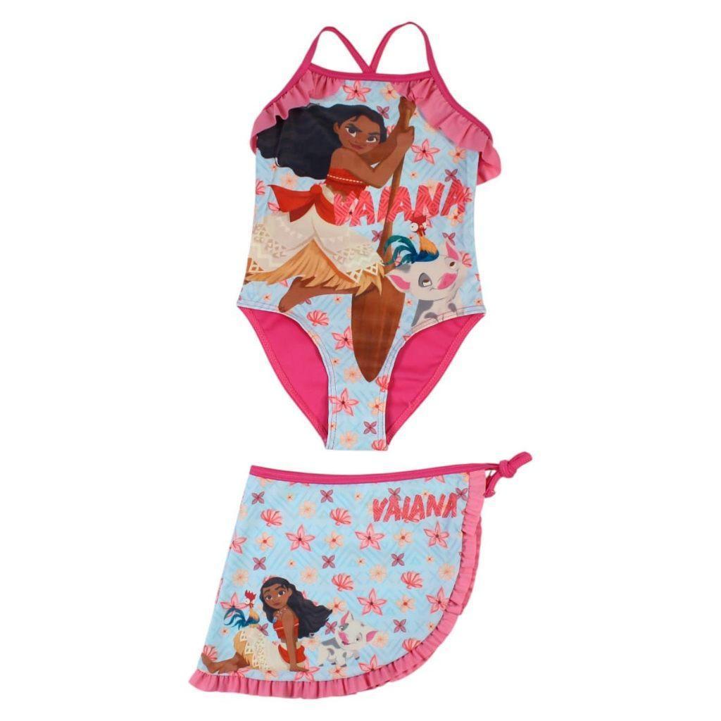 Vaiana Badpak met Sarong - Disney - 98/104 -110/116 -122/128, Disney, Meisje, Badpak, Nieuw