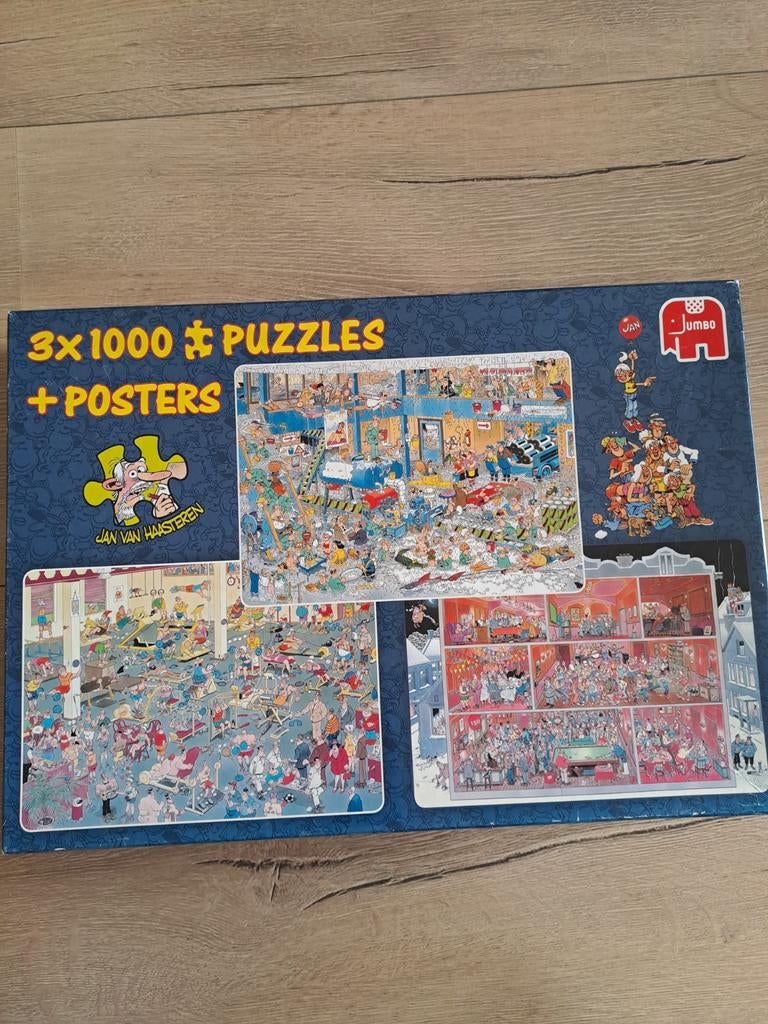 Jan van Haasteren (3 x 1000 stukjes), Ophalen of Verzenden, 500 t/m 1500 stukjes, Zo goed als nieuw