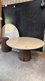 Japandi eettafel rond marmer 150 cm, Huis en Inrichting, Tafels | Eettafels, Ophalen, Japandi, 100 tot 150 cm, Rond