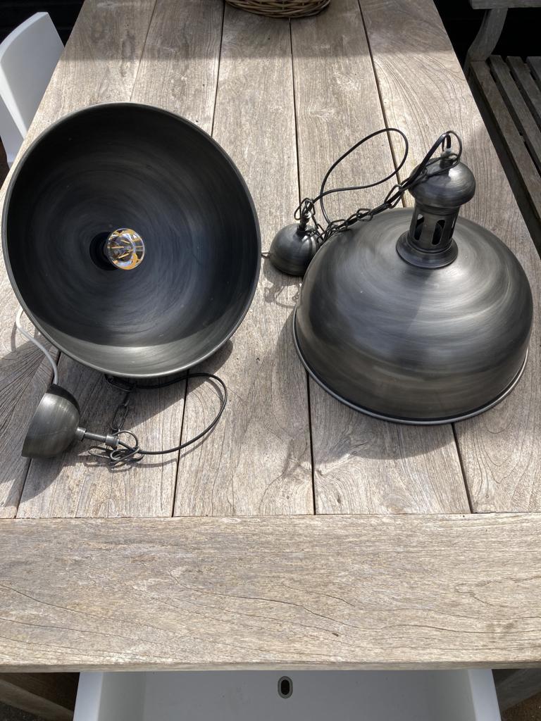 2 Metalen lampen, Ophalen, Zo goed als nieuw, Metaal, Minder dan 50 cm