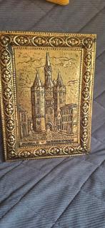 Zwolle sassenpoort messing plaat/plaquette, Ophalen of Verzenden