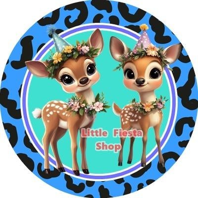 L841 icing frostig hertjes 19cm eetbare taart plaat print, Ophalen of Verzenden, Nieuw, Taarten, Versiering
