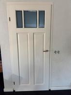 Opdekbinnendeur 84x199,5 mdf paneel klasiek met glas ruitjes, Ophalen, Gebruikt, 80 tot 100 cm, Binnendeur