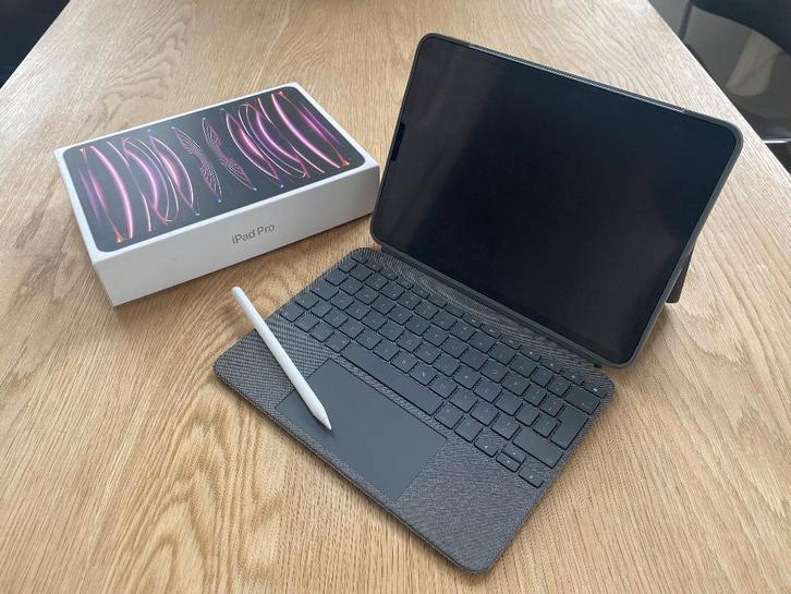 Apple iPad Pro (4th Gen) + Apple Pen (2nd Gen), Computers en Software, Apple iPads, Zo goed als nieuw, Apple iPad Pro, Wi-Fi, 11 inch