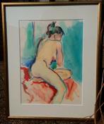 Andrei SHAROV (1966)?? Zittende naakte vrouw, aquarel ~1990, Ophalen of Verzenden