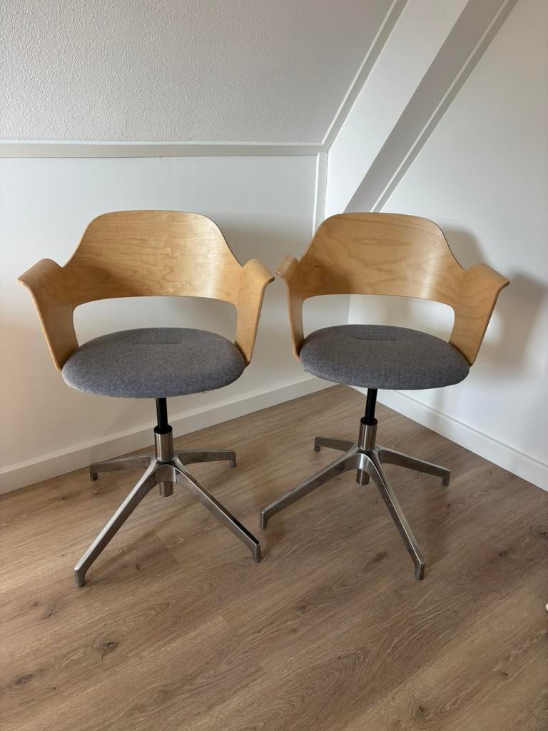 Ikea Fjällberget houten bureaustoel, Ophalen, Zo goed als nieuw, Grijs