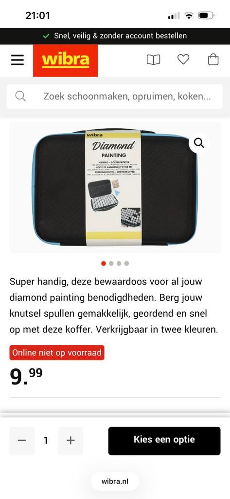 Gezocht! Diamond painting koffer, Ophalen of Verzenden, Zo goed als nieuw, Knutselwerk