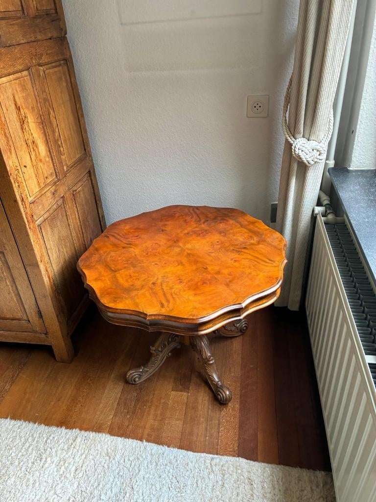 Antieke Biedermeier Bijzet- of Salontafel, Ophalen, Gebruikt, Rechthoekig, Minder dan 55 cm