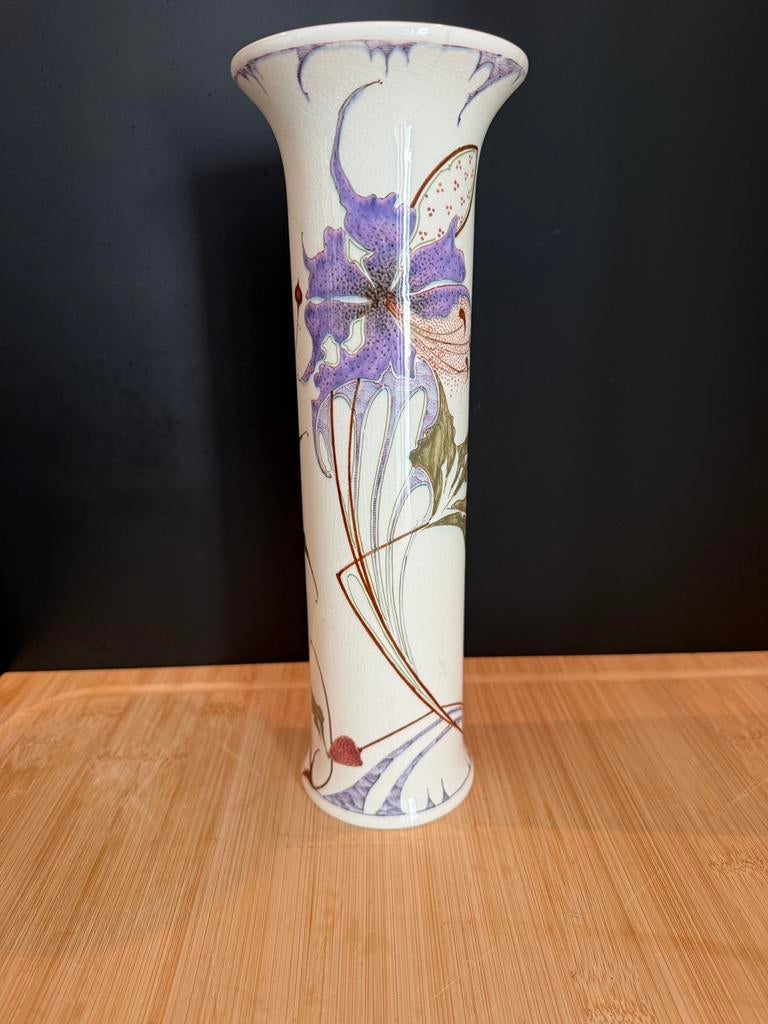 Plateel vaas kantjesdecor Zuid Holland, Antiek en Kunst, Ophalen of Verzenden