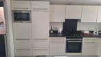 Complete keuken met Siemens inbouwmagnetron en koelkast, Ophalen, Gebruikt, Hoekkeuken, Crème