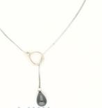 Zilveren ketting met parel, Verzenden, Zilver, Zilver