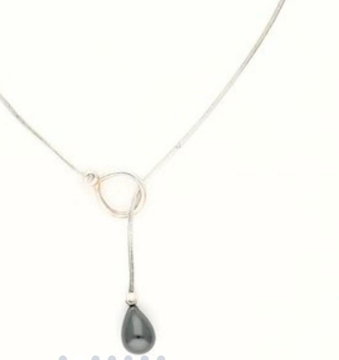 Zilveren ketting met parel, Sieraden, Tassen en Uiterlijk, Kettingen, Zilver, Zilver, Verzenden