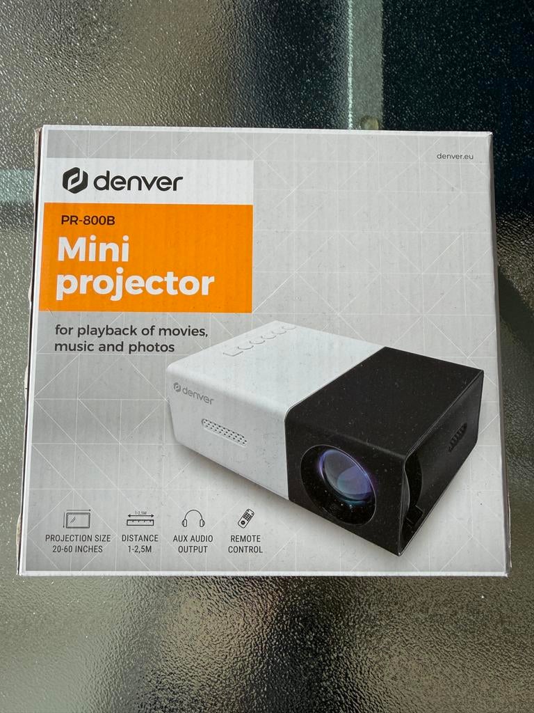 Denver PR-800B mini beamer nieuw in doos, Audio, Tv en Foto, Beamers, LED, Nieuw, Ophalen of Verzenden, Overige resoluties