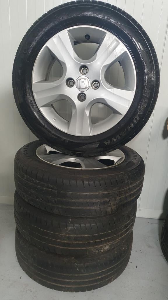 15"Originele 4x100 Honda Jazz velgen+banden @, Auto-onderdelen, Banden en Velgen, Gebruikt, 15 inch, 175 mm, Banden en Velgen