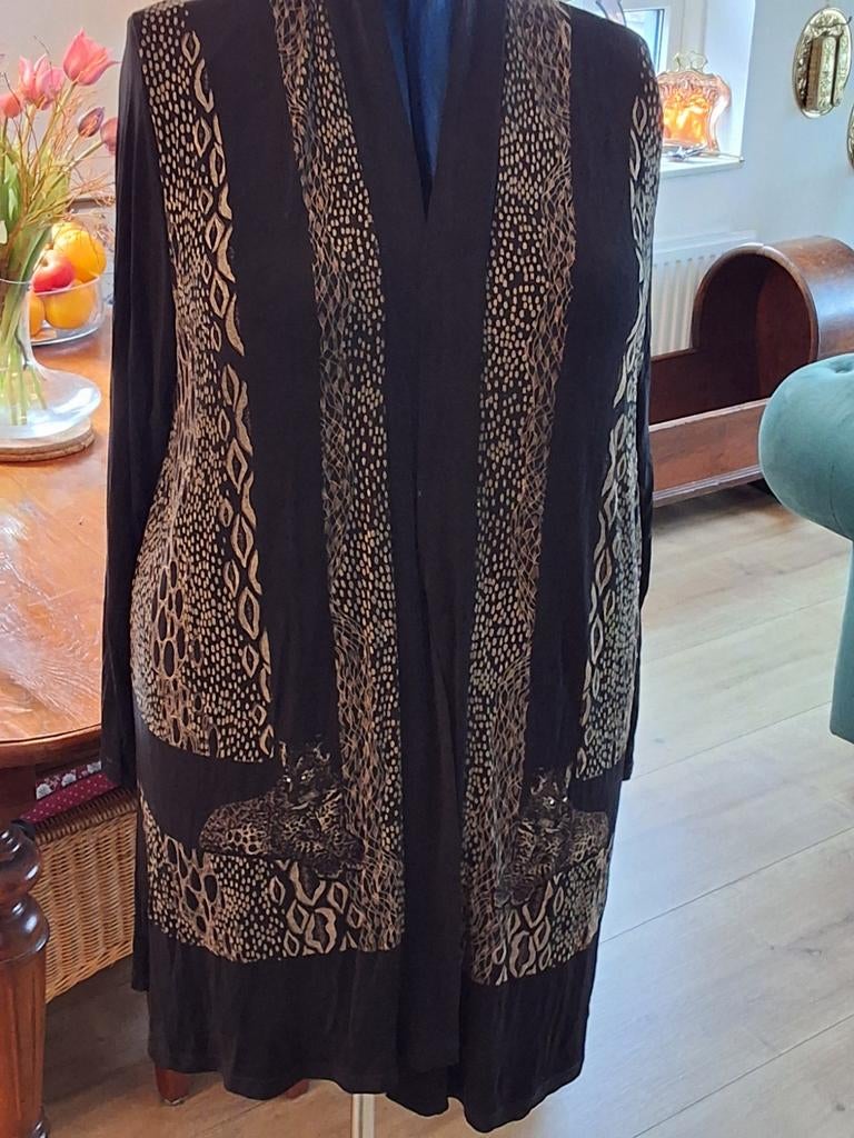 Lange vest met dierenprint van Koker Amsterdam, Koker Amsterdam, Ophalen of Verzenden, Zo goed als nieuw, Zwart