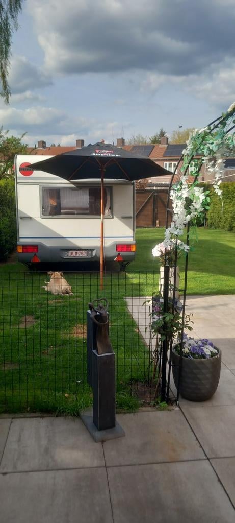 Luxe Jupiler parasol, 2.40 mtr, houten frame, z.g.a.n., Tuin en Terras, Parasols, Ophalen of Verzenden