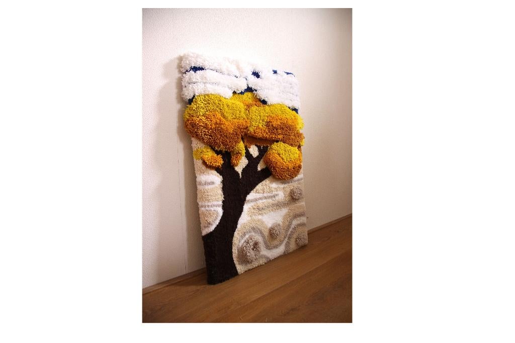 Handgemaakte Wandkleed: Gouden Ginko Boom 50 x 70 cm, Ophalen of Verzenden