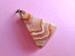 jwg Vintage 70s driehoek agaat steen ketting hanger bohemian, Verzenden, Overige materialen, Ketting, Met edelsteen