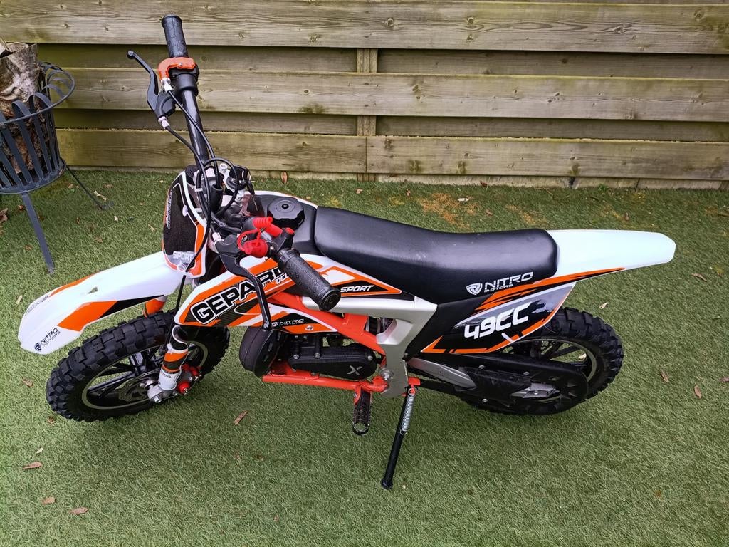 Nitro Gepard 49cc Dirtbike - Zo goed als nieuw, Fietsen en Brommers, Minibikes, Midibikes en Pitbikes, Ophalen, Gebruikt, Nitro