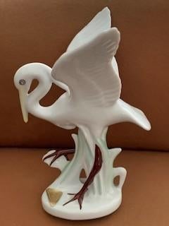 Vintage porseleinen beeld vogel Japanse kraanvogel jaren 60, Antiek en Kunst, Antiek | Porselein, Ophalen of Verzenden