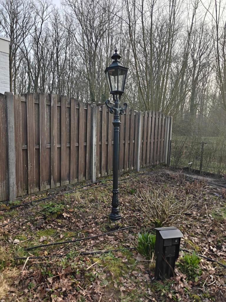Groene klassieke lantaarnpaal voor buiten, Tuin en Terras, Buitenverlichting, Ophalen, Gebruikt, Minder dan 50 watt, Overige typen