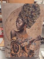 Schilderij op doek: Afrikaanse vrouw met hoofddoek, Ophalen of Verzenden