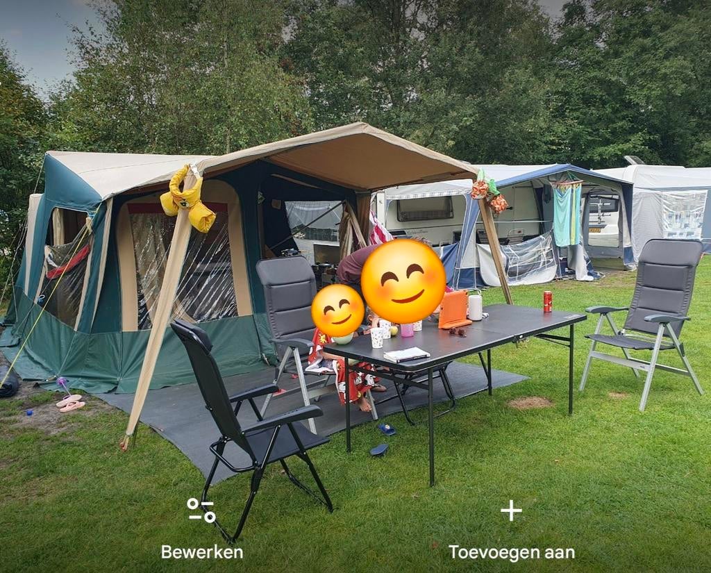 Trigano Odyssee 2001 vouwwagen - 5 persoons, Ophalen, Trigano, Beige, Aanwezig