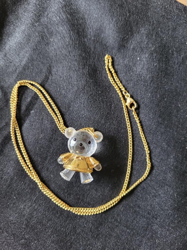 Vintage Swarovski Crystal Memories beertje aan ketting, Overige materialen, Ophalen of Verzenden, Zo goed als nieuw, Met kristal